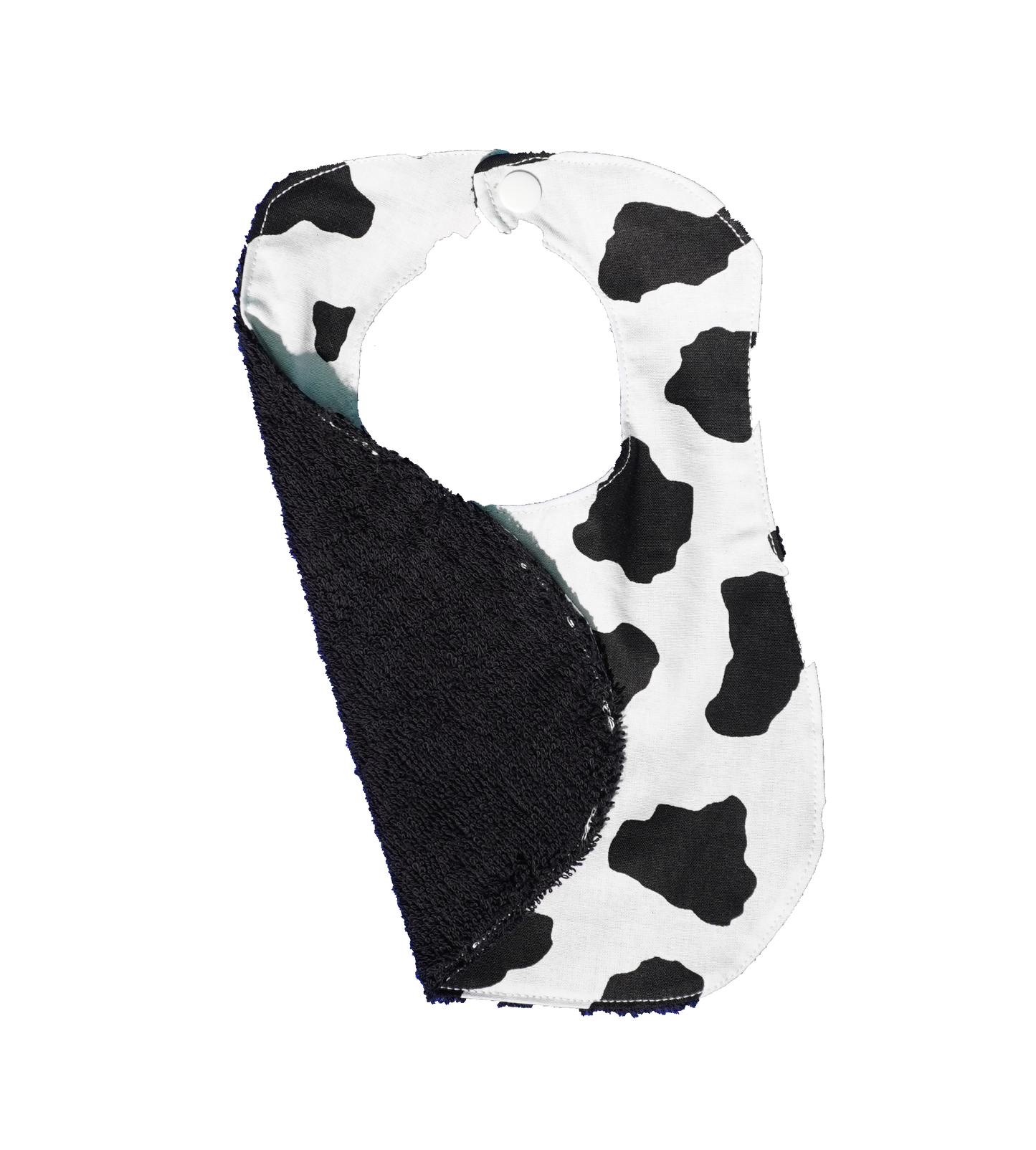 Black and White Cow Print Baby Bib