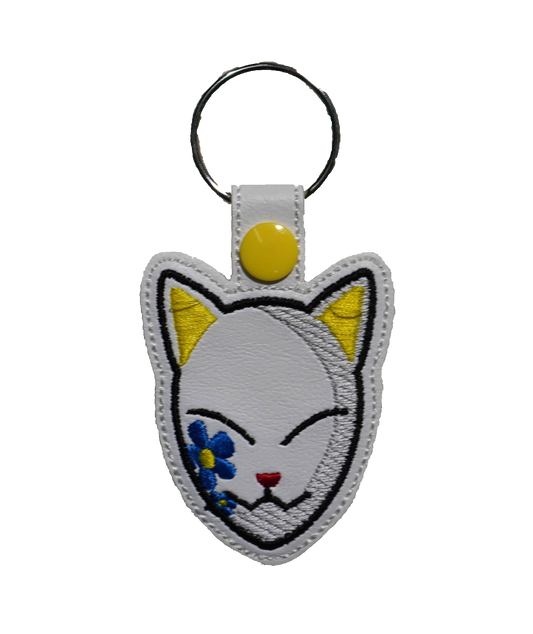 Anime Blue Flower Mask KeyChain