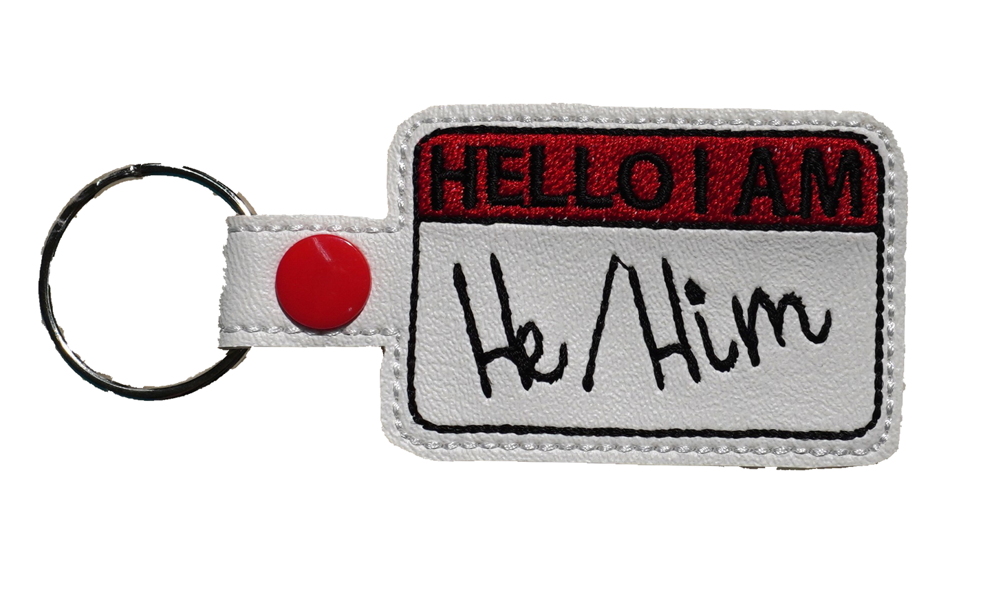 He/Him Pronouns Key Chain