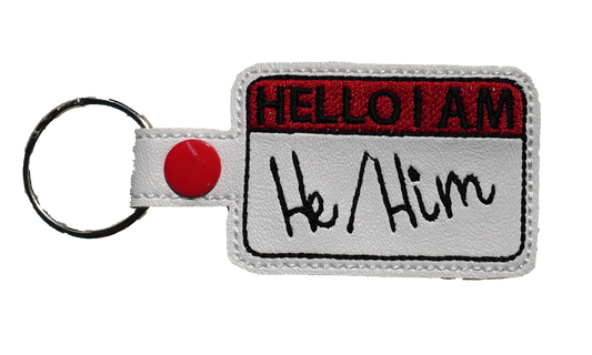 He/Him Pronouns Key Chain