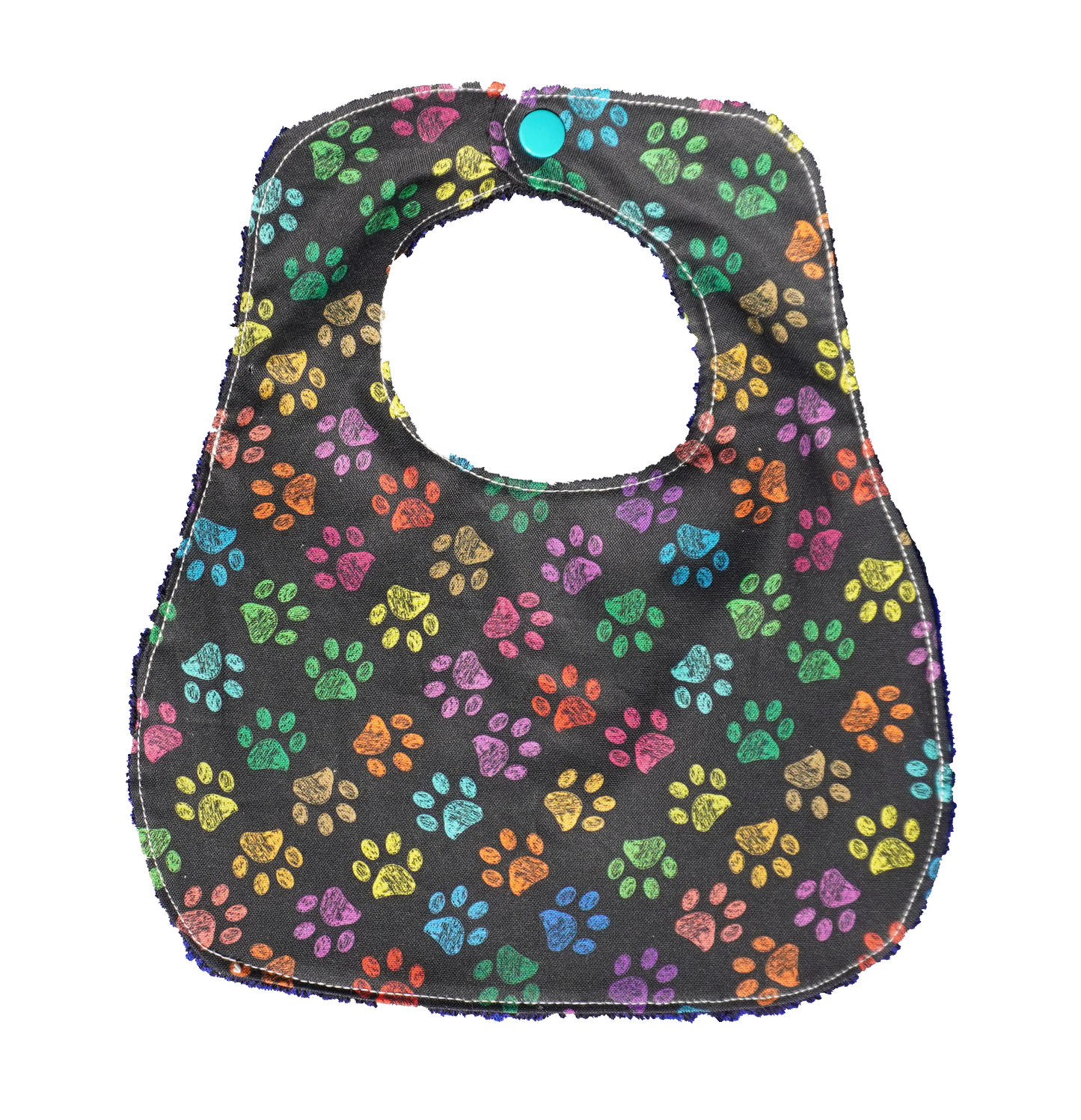 Rainbow Paw Print Baby Bib