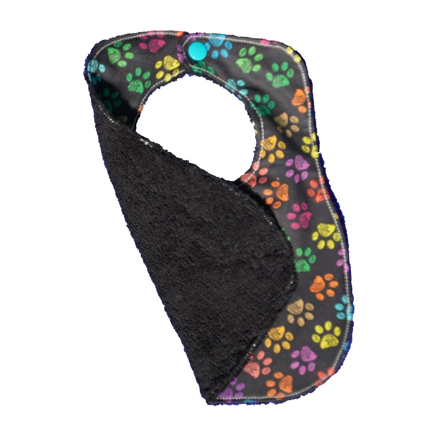 Rainbow Paw Print Baby Bib