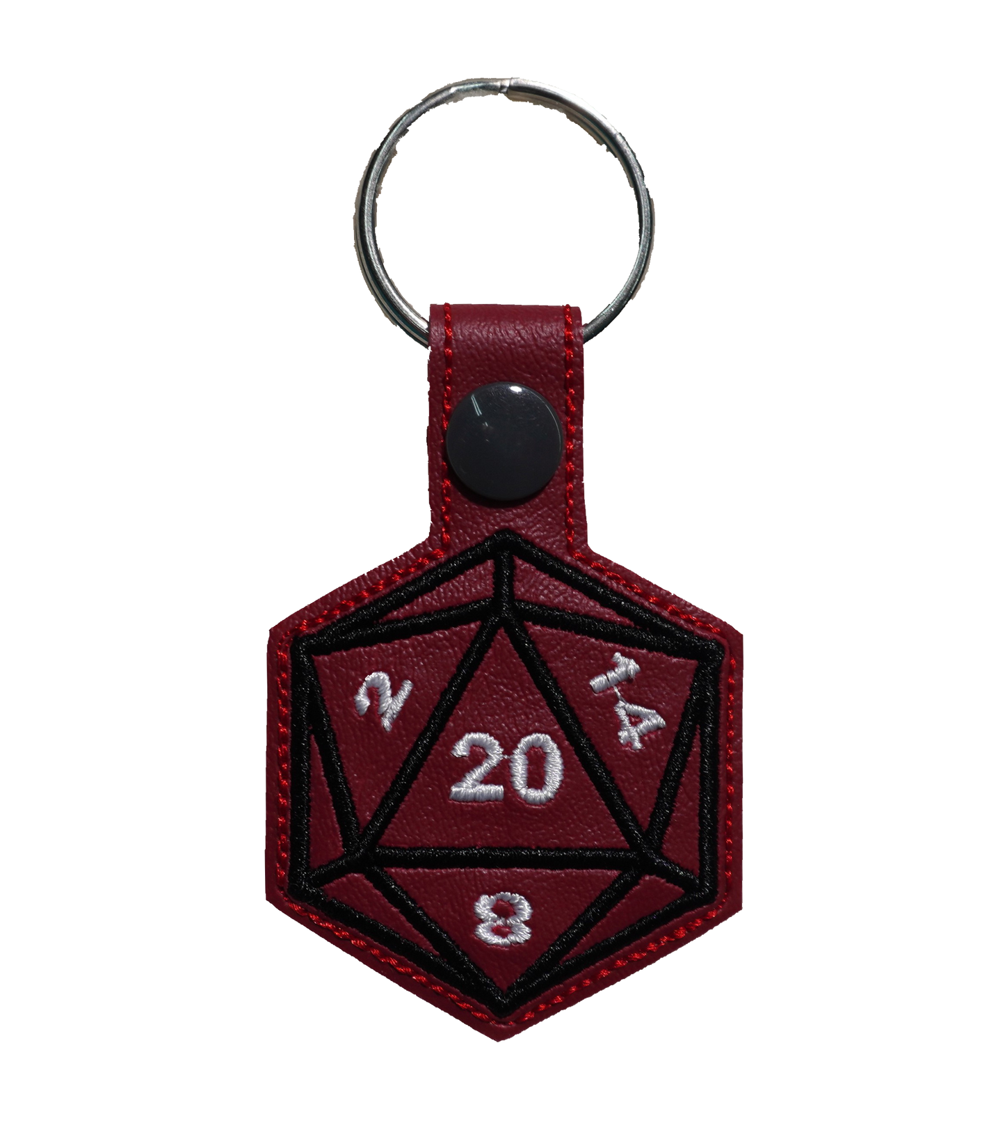 Red D20 Key Chain